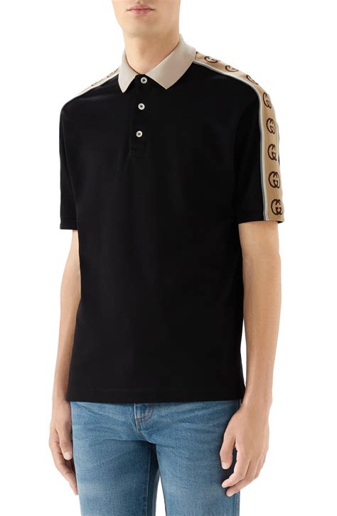 cotton polo with gucci stripe replica|gucci t shirt sale.